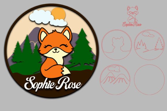 Download Cute Fox Name Sign SVG Layered - Sign Collection