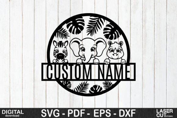 Download Personalized Jungle Animal Name Sign - Sign Collection