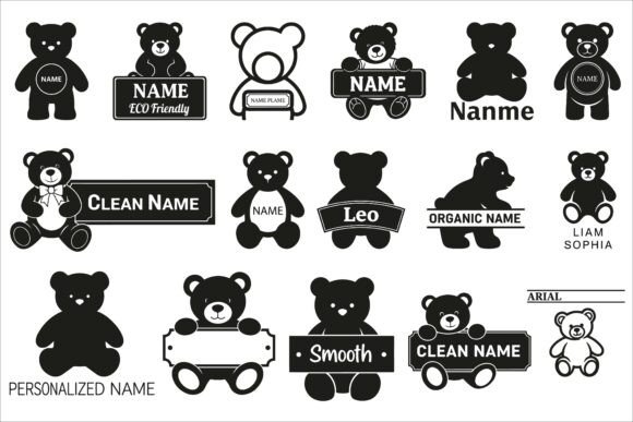 Download Cute Teddy Bear Name Plaque Design - Sign Collection