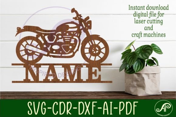 Download Motorbike Name Sign Svg Laser Cut File - Sign Collection