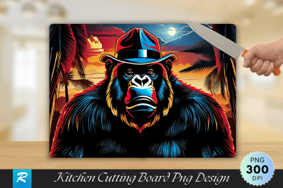 Download Angry Gorilla Cutting Board PNG Design - Sign Collection