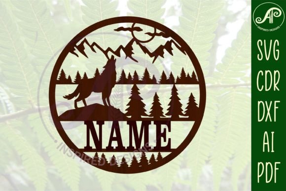 Download Wolf Name Sign SVG Cut File - Sign Collection