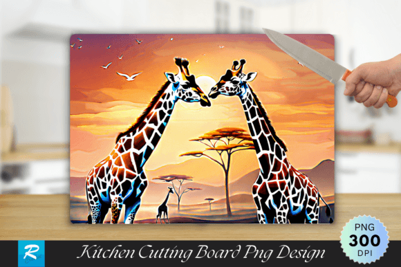 Download Giraffe Couple Cutting Board PNG Design - Sign Collection