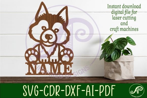 Download Cute Wolf Name Sign Svg Laser Cut - Sign Collection