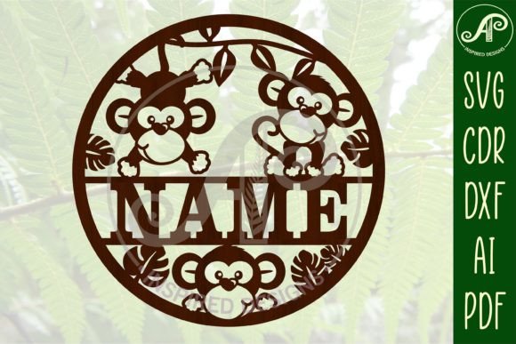 Download Monkey Name Sign SVG Cute Jungle - Sign Collection