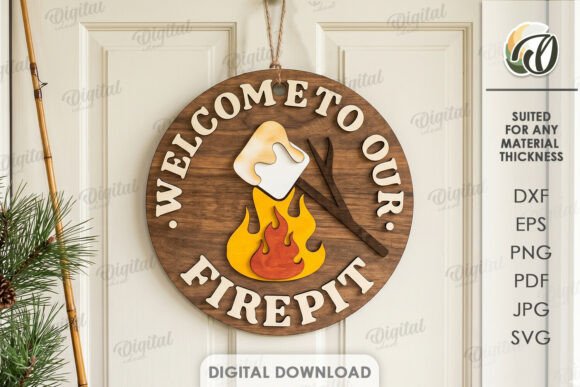 Download Camping Round Sign Laser Cut - Sign Collection
