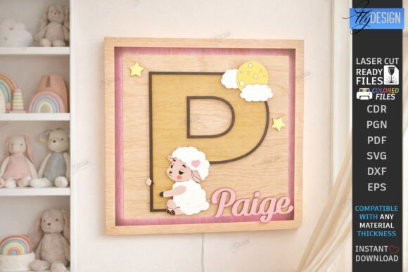 Download Nursery Name Sign Alphabet Laser Cut SVG - Sign Collection