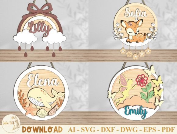Download Personalized Baby Name Sign SVG Bundle - Sign Collection
