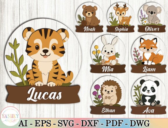 Download Woodland Animal Name Sign SVG Bundle - Sign Collection