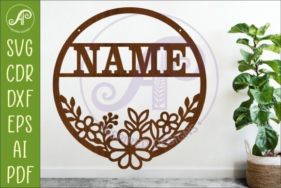 Download Round Floral Blank Sign SVG, Laser Cut - Sign Collection