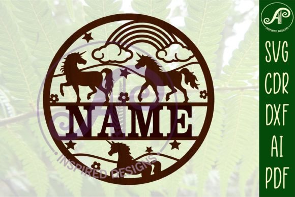 Download Unicorn Name Sign SVG Cut File - Sign Collection