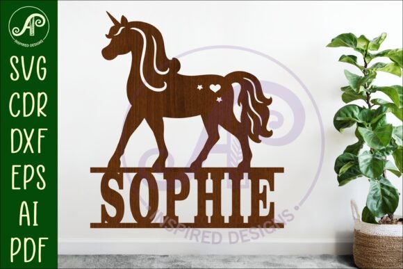 Download Unicorn Name Sign Svg Laser Cut Template - Sign Collection