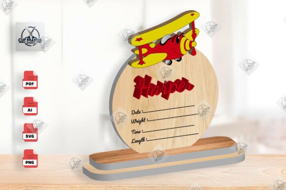 Download Airplane Baby Birth Stats Sign SVG - Sign Collection