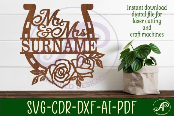 Download Mr and Mrs Rose Horse Shoe Wedding Sign - Sign Collection