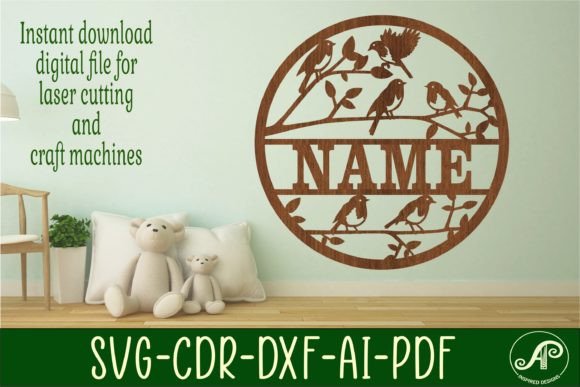 Download Bird Theme Name Sign SVG Cut File - Sign Collection