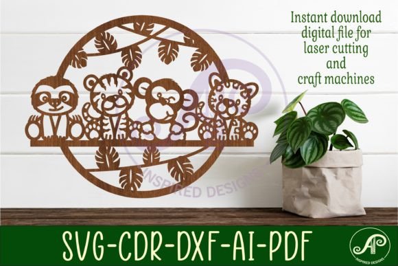 Download Jungle Animal Wall Art Sign, SVG File. - Sign Collection