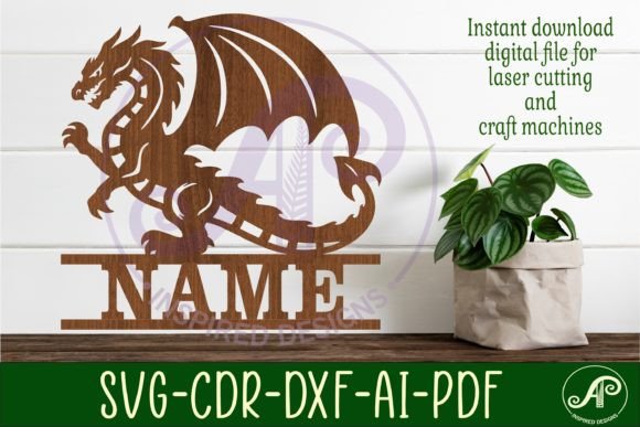 Download Detailed Dragon Name Sign Svg Laser Cut - Sign Collection