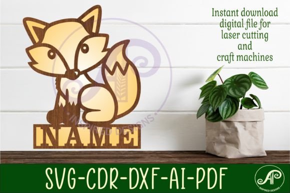 Download Fox Name Sign Svg Laser Cut Template - Sign Collection