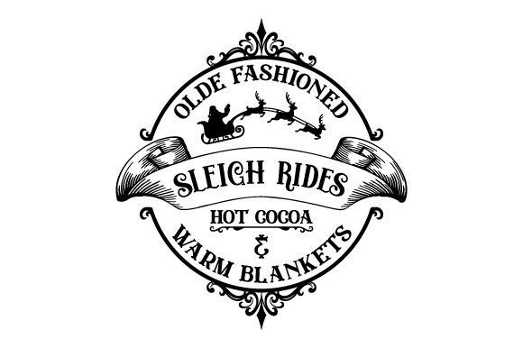 Download Sleigh Rides Christmas Vintage Sign SVG - Sign Collection