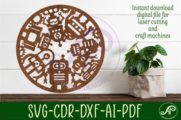 Download Robot Wall Art Sign, SVG File. Vector - Sign Collection