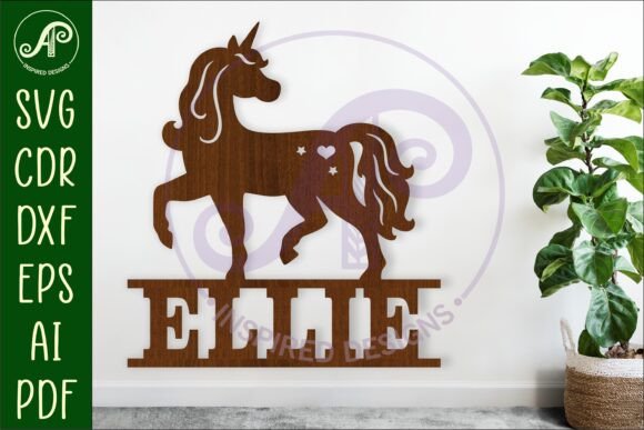 Download Unicorn Name Sign Svg Laser Cut Template - Sign Collection
