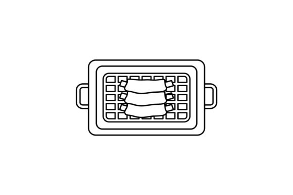 Download Food Icon Grilled Ribs Outline Design - Sign Collection