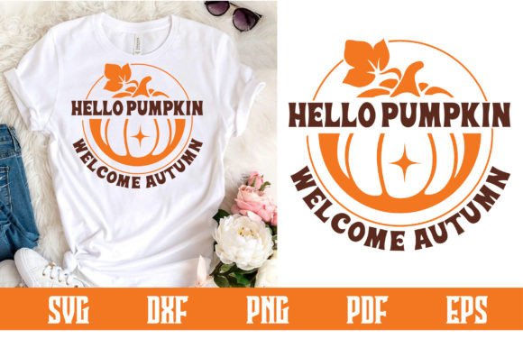 Download Hello Pumpkin Welcome Autumn Svg Design - Sign Collection