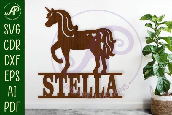 Download Unicorn Name Sign Svg Laser Cut Template - Sign Collection