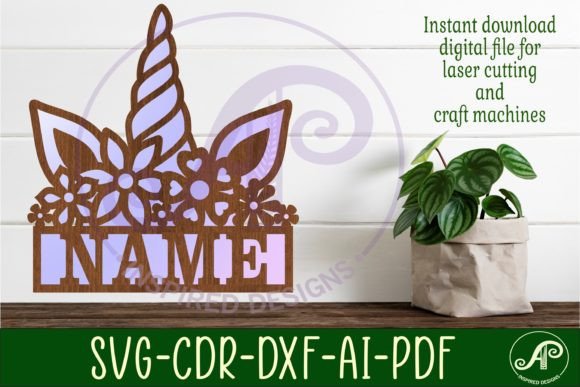 Download Unicorn Horn Name Sign Svg Laser Cut - Sign Collection
