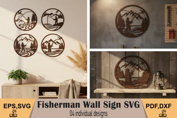 Download Fisherman Wall Sign SVG - Sign Collection