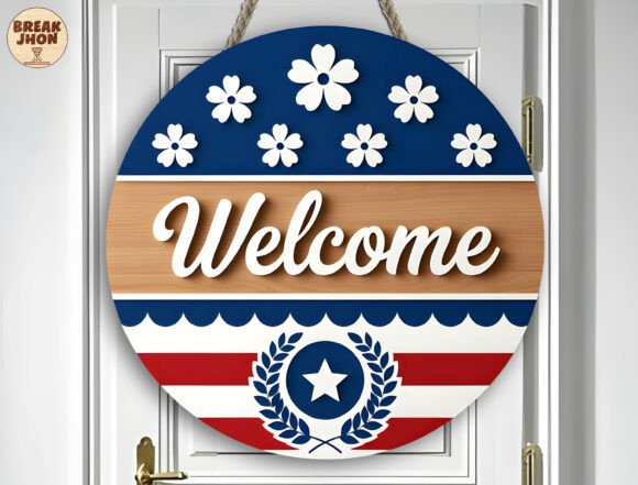 Download Patriotic Welcome Sign Laser Cut SVG - Sign Collection
