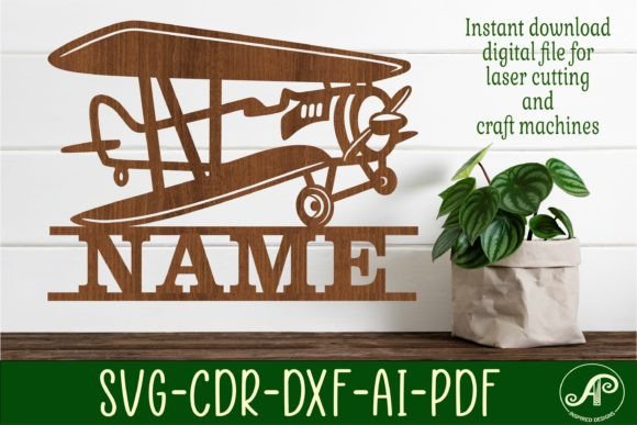 Download Vintage Plane Name Sign Svg Laser Cut - Sign Collection