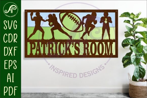 Download American Football Scene Name Sign SVG - Sign Collection