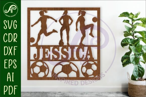 Download Football Female Name Sign Svg Laser Cut - Sign Collection
