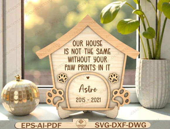 Download Paw Print Dog House Sign Laser Cut File - Sign Collection