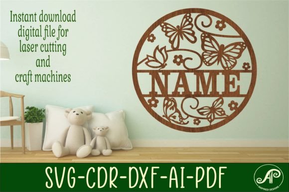 Download Butterfly Name Sign SVG Cut File - Sign Collection