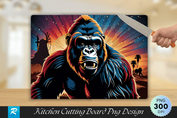 Download Angry Gorilla Cutting Board PNG Design - Sign Collection