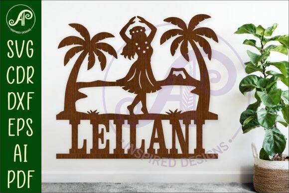 Download Tropical Name Sign SVG Hula Dancer Beach - Sign Collection