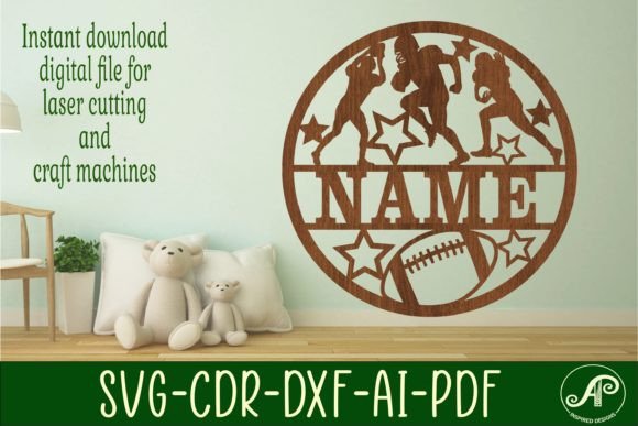 Download Football Name Sign SVG Cut File American - Sign Collection