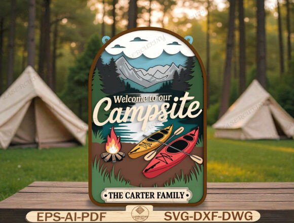 Download Campsite Welcome Sign Laser Cut File - Sign Collection