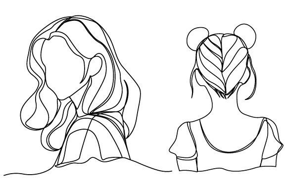 Download Girl Continuous Outline Design - Sign Collection