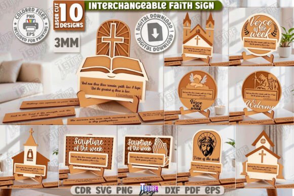 Download Interchangeable Faith Signs Bundle | CNC - Sign Collection