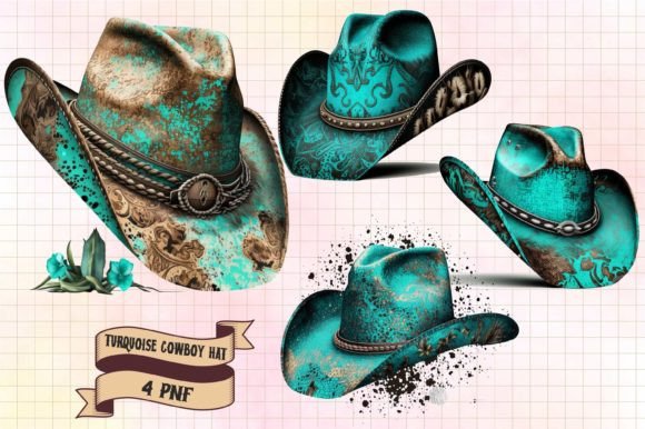 Download Turquoise Cowboy Hat Sublimation Design - Sign Collection