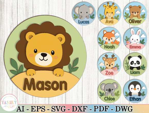 Download Personalized Animal Name Sign SVG Bundle - Sign Collection