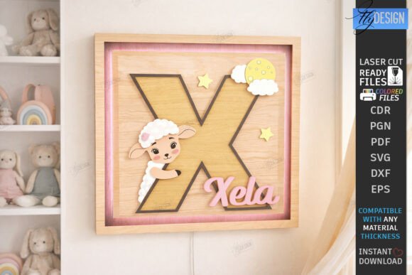 Download Nursery Name Sign Alphabet Laser Cut SVG - Sign Collection