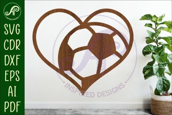 Download Soccer Ball Heart Laser Cut Wall Sign - Sign Collection