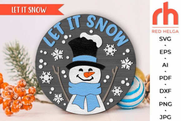 Download Let It Snow SVG, Christmas Door Sign DXF - Sign Collection