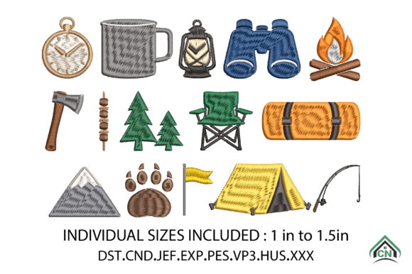 Download Camping Mini Embroidery Design Bundle - Sign Collection