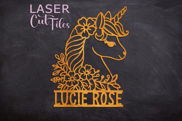 Download Unicorn Name Sign Svg LASER Cut out - Sign Collection