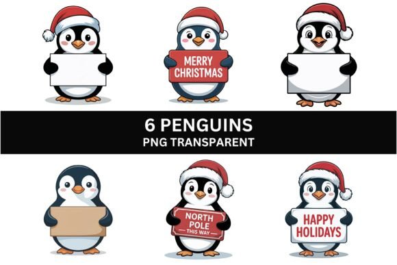 Download Holiday Penguin with Sign PNG Clipart - Sign Collection